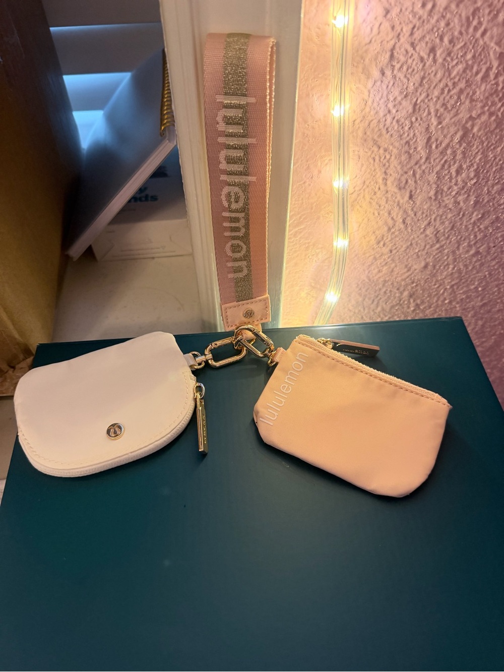 lululemon athletica Pink Strap Key & Card Holder Set